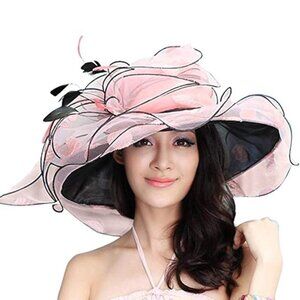 👒✨ NEW June’s Young Kentucky Derby Race Hat – Organza with Ruffles & Feathers